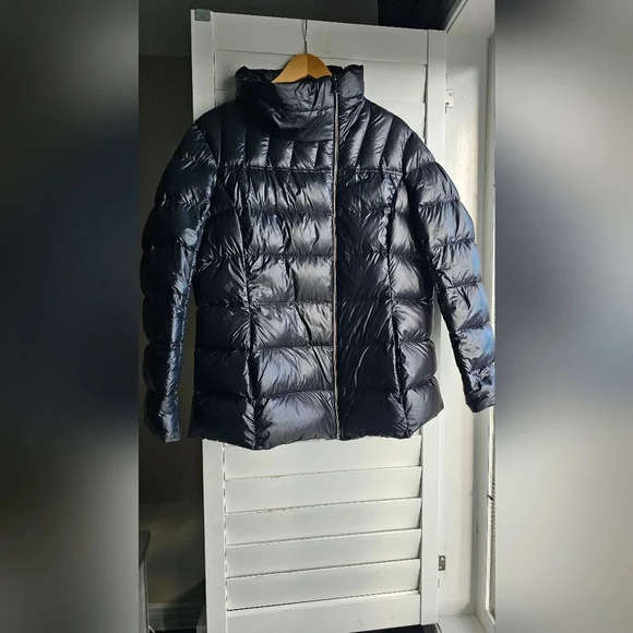 BCBG Ultra Light Down Filled Jacket Warm Winter Gloss  Black Packable size XL - Picture 8 of 10